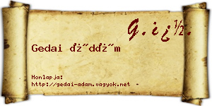 Gedai Ádám névjegykártya