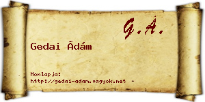Gedai Ádám névjegykártya